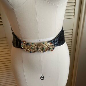 R.J. Graziano Black Belt with Gold and Multicolor Accents